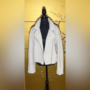 Lululemon Athletic Sherpa Jacket Women's Fleece Motorcycle Cream Cozy Zip Teddy